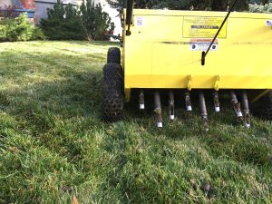 Aerate machine lawn maintenance